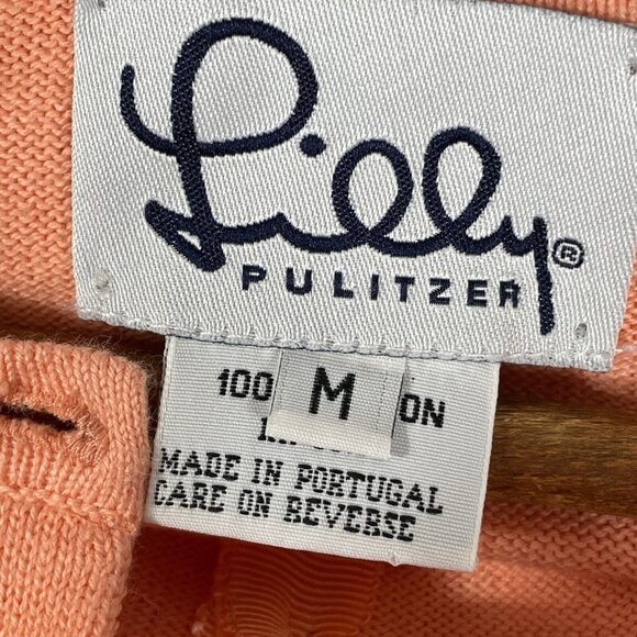 Vintage Lilly Pulitzer Sweater Womens Size Medium Cotton Button Up Short Length - Picture 7 of 11